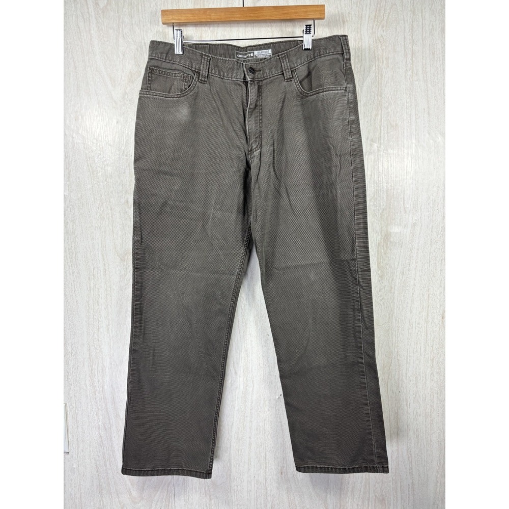 Carhartt Rugged Flex Work Pants Mens 34x28 Brown Relaxed Fit BN2517-M Canvas